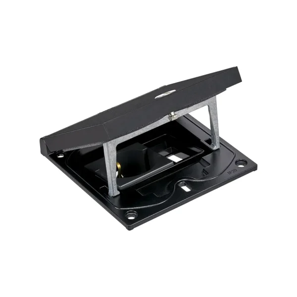 KFH140SEC/74 - Black metal finish, 13amp UK socket and Blank - Security lock