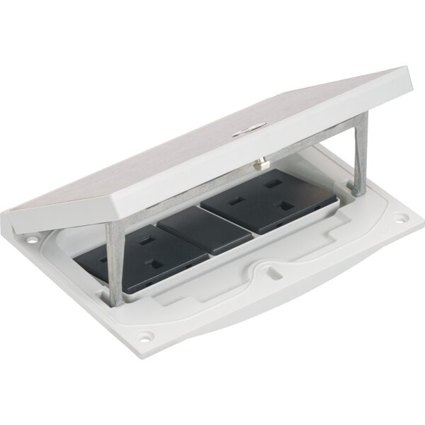 KFH246USEC/72 - 2no. 13amp UK sockets and Cat6 data in security locked top section - Stainless steel